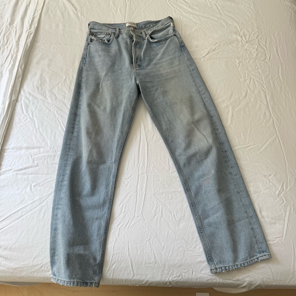Agolde Light Wash Straight Leg Jeans